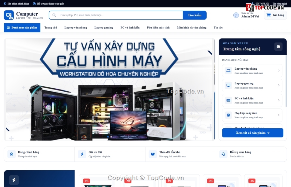 Web bán máy tính,công nghệ,thiết bị